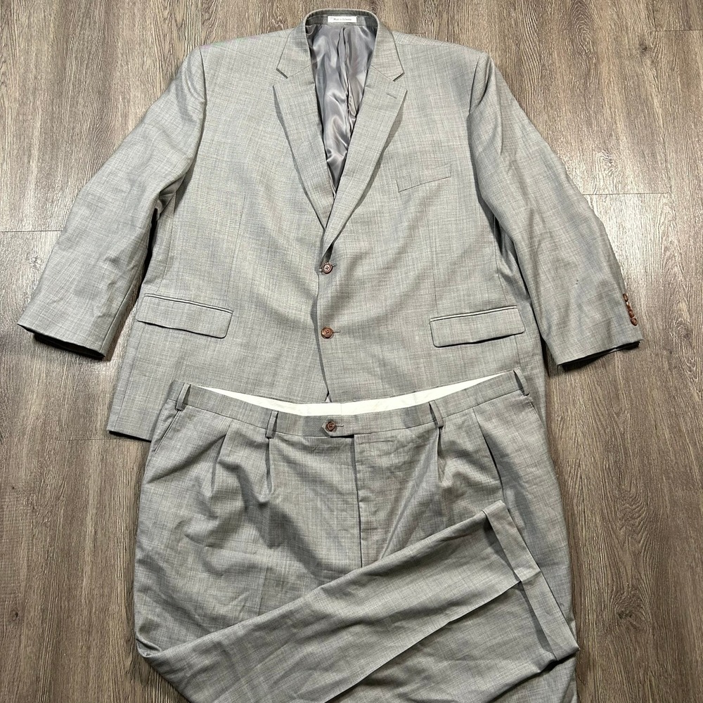 Lauren Ralph Lauren Suit 54R Pants‎ 49X30 Grey Wool Two Button Pleated Cuffed